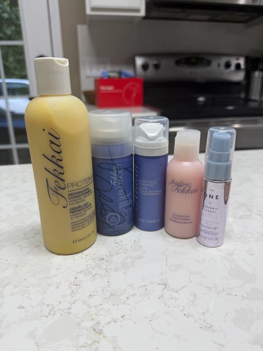 Fellai Bundle 8oz protein 50g blowout 50ml hairspray 2oz condition 30ml the one